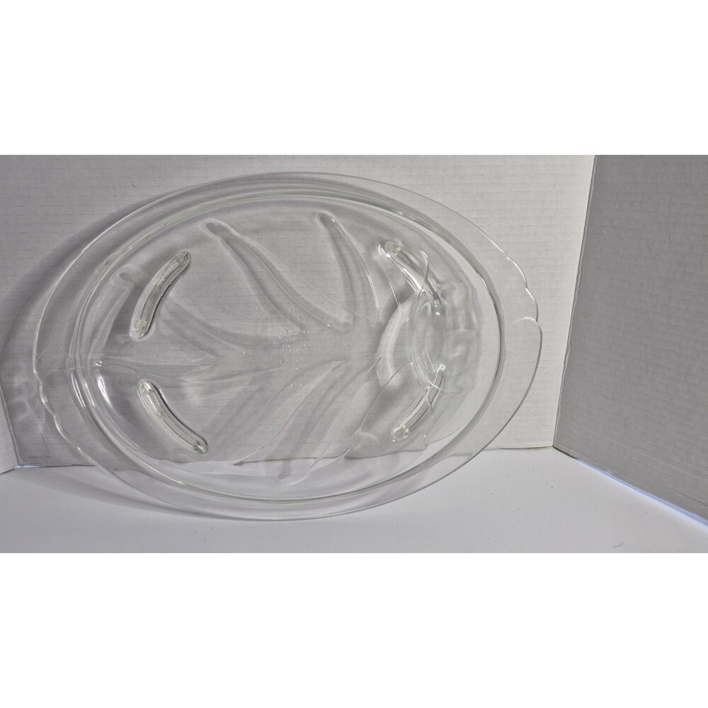 PYREX 815 Tree of Life Oval Meat Platter with a Juice Well